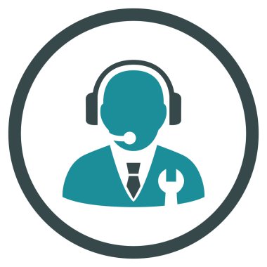 Vektör simgesi hizmet yöneticisi düz yuvarlak