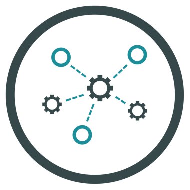 Servis ilişkileri yuvarlak vektör simge düz