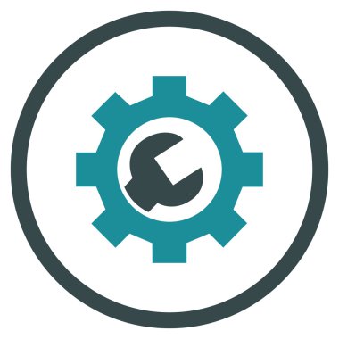 Teknik bakım düz yuvarlak vektör simgesi