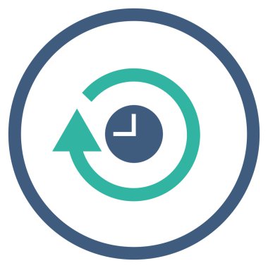 Saat düz yuvarlak vektör simgesi tekrar