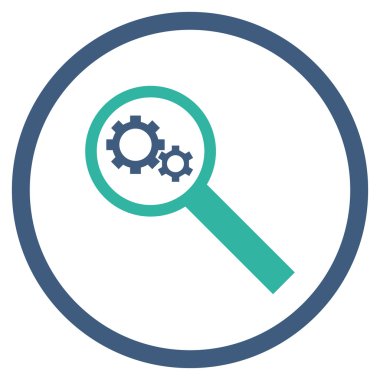 Arama araçları düz yuvarlak vektör simgesi