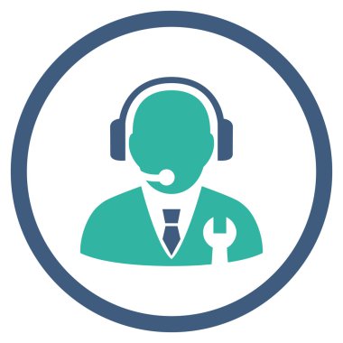 Vektör simgesi hizmet yöneticisi düz yuvarlak