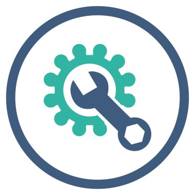 Yapılandırma araçlar düz yuvarlak vektör simgesi