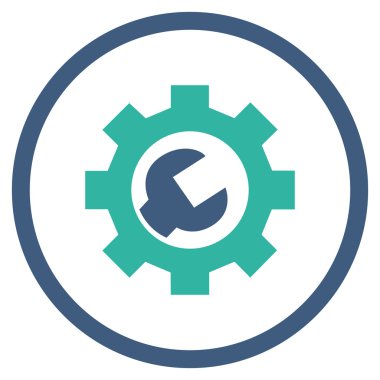 Donanım bakım düz yuvarlak vektör simgesi