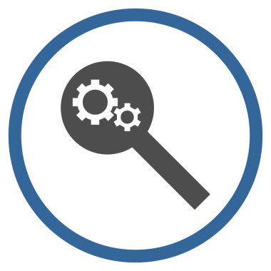 Arama araçları düz yuvarlak vektör simgesi