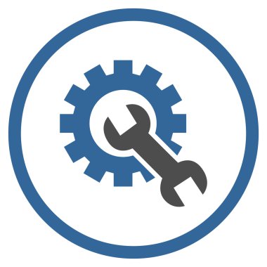 Donanım bakım düz yuvarlak vektör simgesi