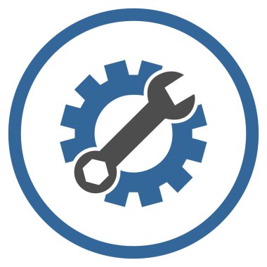 Sistem Kurulum düz yuvarlak vektör simgesi