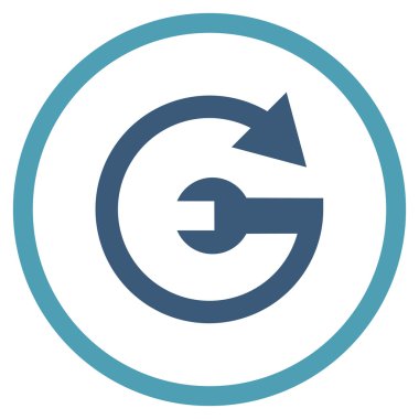 Hizmet düz yuvarlak vektör simgesi tekrar