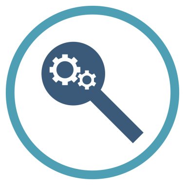 Arama araçları düz yuvarlak vektör simgesi