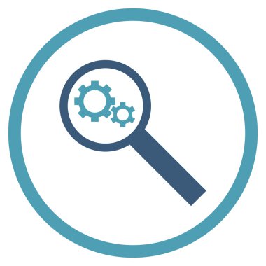 Arama araçları düz yuvarlak vektör simgesi