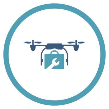 Hizmet uçağı düz yuvarlak vektör simgesi