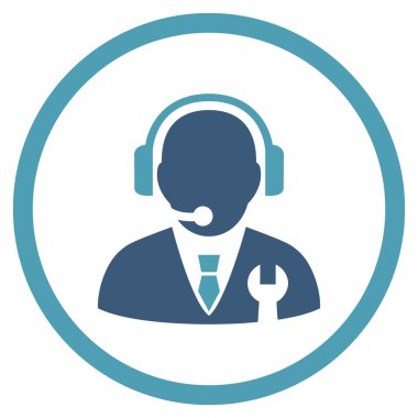 Vektör simgesi hizmet yöneticisi düz yuvarlak