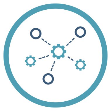 Servis ilişkileri yuvarlak vektör simge düz