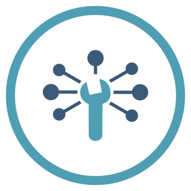 Servis ilişkileri yuvarlak vektör simge düz