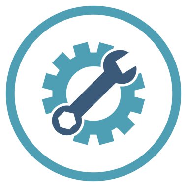 Hizmet düz yuvarlak vektör simge seçenekleri