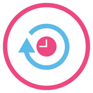 Saat düz yuvarlak vektör simgesi tekrar