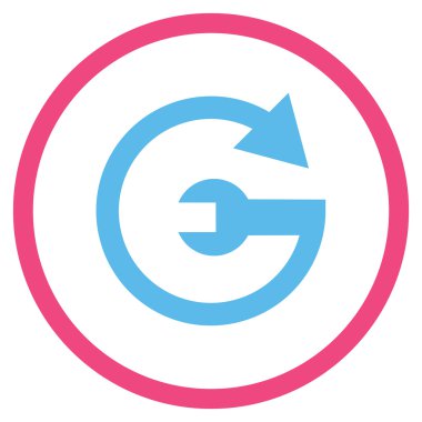 Hizmet düz yuvarlak vektör simgesi tekrar