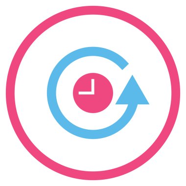 Saat düz yuvarlak vektör simgesi geri yükleme