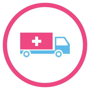 Hizmet araba düz yuvarlak vektör simgesi