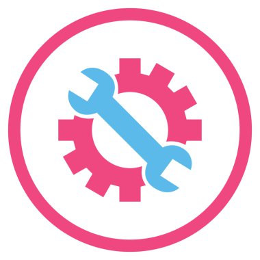 Hizmet düz yuvarlak vektör simge seçenekleri