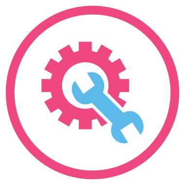 Hizmet düz yuvarlak vektör simge seçenekleri