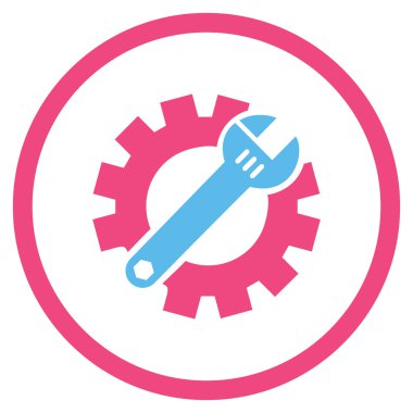 Sistem Kurulum düz yuvarlak vektör simgesi