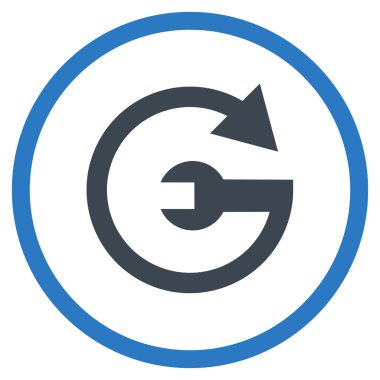 Hizmet düz yuvarlak vektör simgesi tekrar