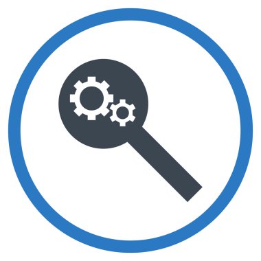 Arama araçları düz yuvarlak vektör simgesi