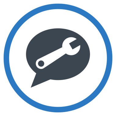 Hizmet ileti düz yuvarlak vektör simgesi