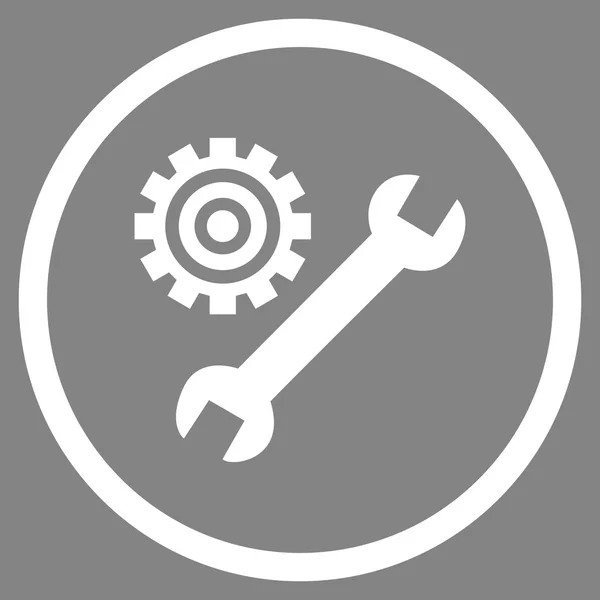 Ontwikkelaar Tools plat afgeronde Vector Icon — Stockvector