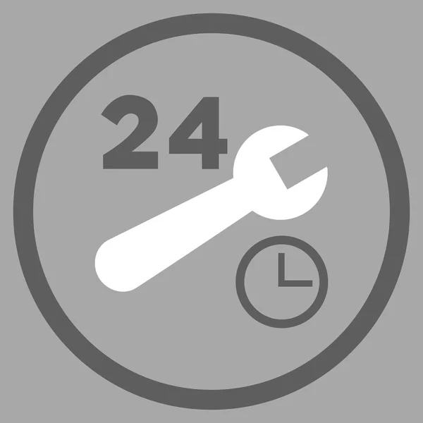 Horario de servicio continuo Icono vectorial redondeado plano — Vector de stock