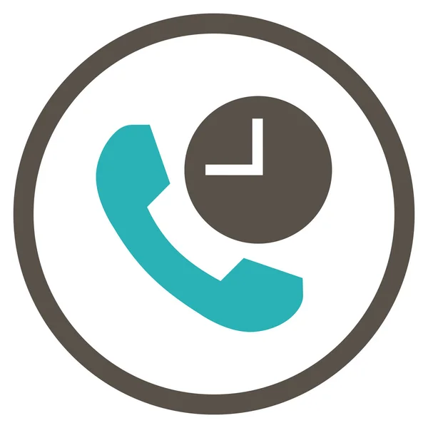 Telefone tempo plano arredondado vetor ícone — Vetor de Stock