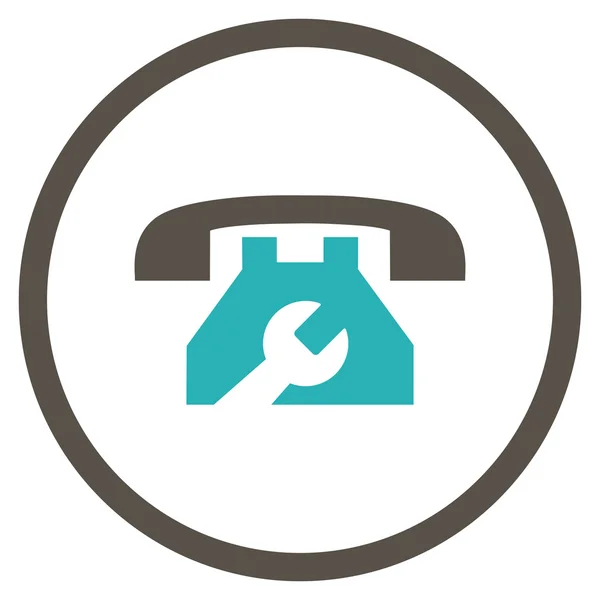 Telefone de serviço Flat Rounded Vector Icon —  Vetores de Stock