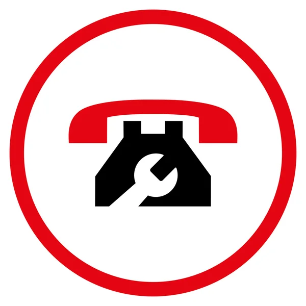 Telefone de serviço Flat Rounded Vector Icon —  Vetores de Stock