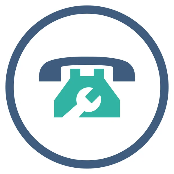 Služby telefonní plochý kulatý vektorové ikony — Stockový vektor