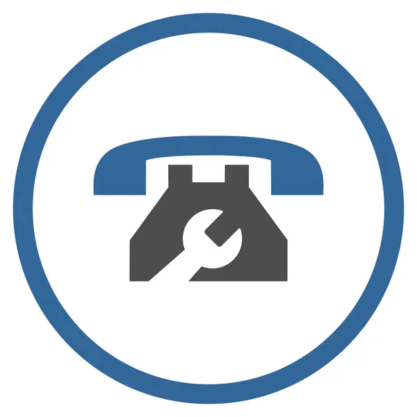 Servicetelefon flache abgerundete Vektorsymbole — Stockvektor