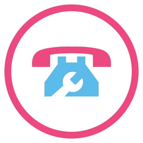 Telefone de serviço Flat Rounded Vector Icon — Vetor de Stock