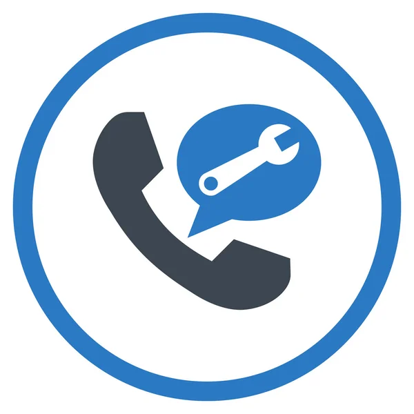 Telefone Serviço Mensagem Flat Rounded Vector Icon — Vetor de Stock