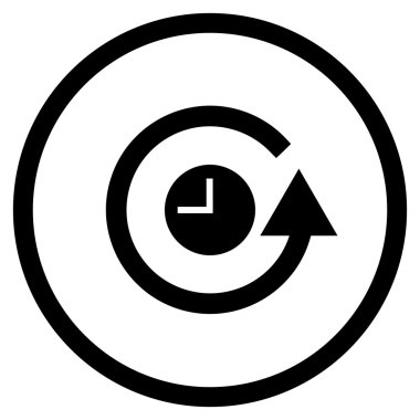 Saat düz yuvarlak vektör simgesi geri yükleme