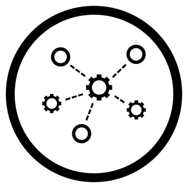 Servis ilişkileri yuvarlak vektör simge düz