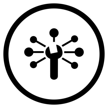 Servis ilişkileri yuvarlak vektör simge düz