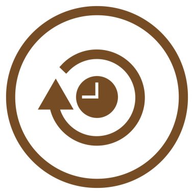 Saat düz yuvarlak vektör simgesi tekrar