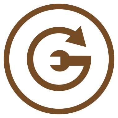 Hizmet düz yuvarlak vektör simgesi tekrar