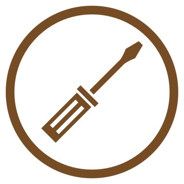 Tornavida düz yuvarlak vektör simgesi