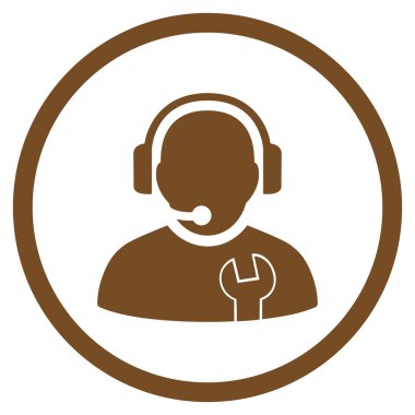 Hizmet operatör düz yuvarlak vektör simgesi