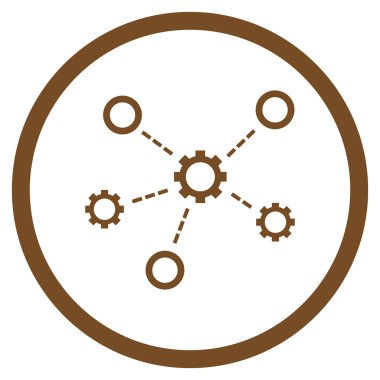 Servis ilişkileri yuvarlak vektör simge düz