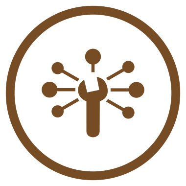 Servis ilişkileri yuvarlak vektör simge düz