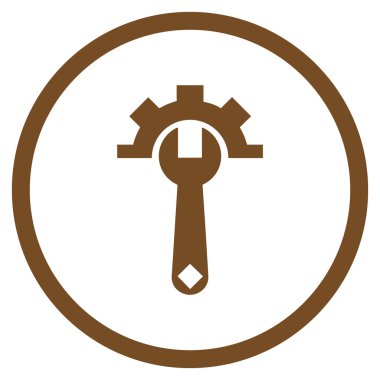 Teknik bakım düz yuvarlak vektör simgesi