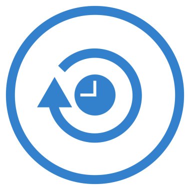 Saat düz yuvarlak vektör simgesi tekrar