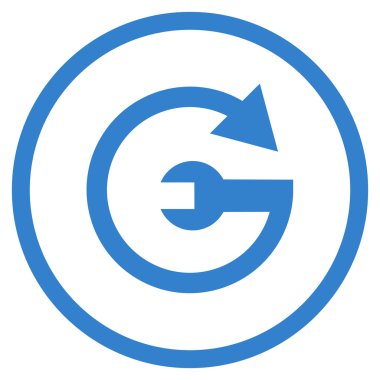 Hizmet düz yuvarlak vektör simgesi tekrar